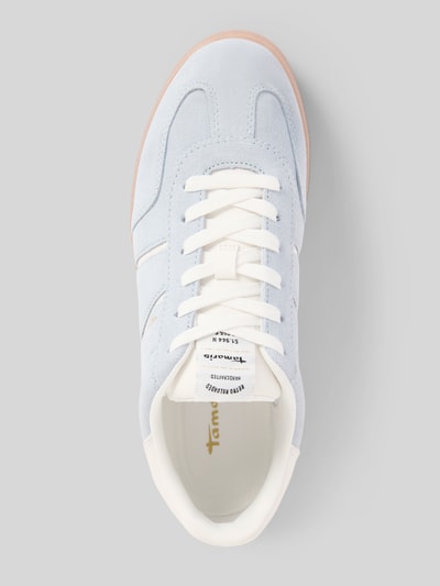 Produktfoto, Low Top Sneaker aus reinem Rindsvelours von Tamaris in unifarbenem Two Tone Design, runde Schuhspitze, strukturierte Sohle, Lederoptik