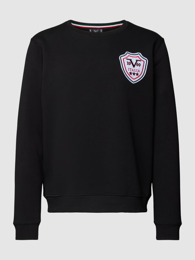 19V69 Italia Sweatshirt mit Label-Detail Modell 'Matti' Black 2