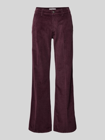 Brax Flared stoffen broek met Franse steekzakken, model 'Maine' Aubergine - 2