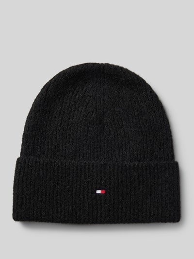 Tommy Hilfiger Strickmütze mit Logo-Detail Modell 'ESSENTIAL FLAG FUZZY' Black 1