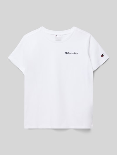 Champion T-Shirt mit Label-Stitching und Rundhalsausschnitt Weiss 1