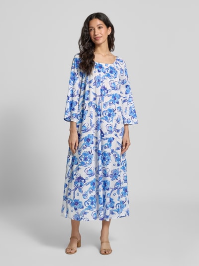 Christian Berg Woman Sukienka midi z okrągłym dekoltem Niebieski 4