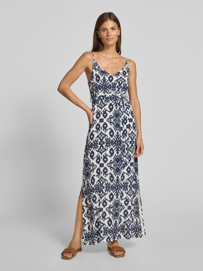 Vero Moda Tailliertes Maxikleid aus reiner Viskose Modell 'EASY JOY' Marine 4
