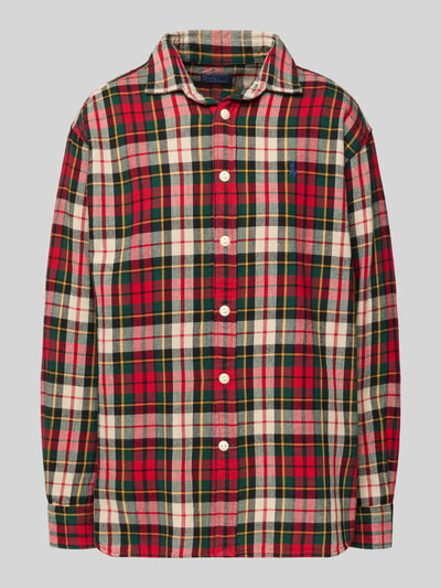 Polo Ralph Lauren Relaxed fit overhemdblouse met labelstitching Rood gemêleerd - 2