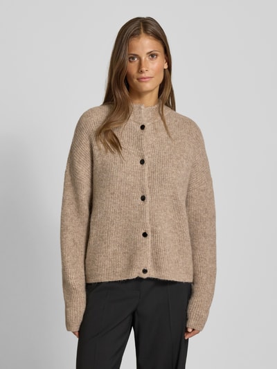 Gestuz Gebreid jack van alpacamix met opstaande kraag, model 'Alpha' Beige - 4