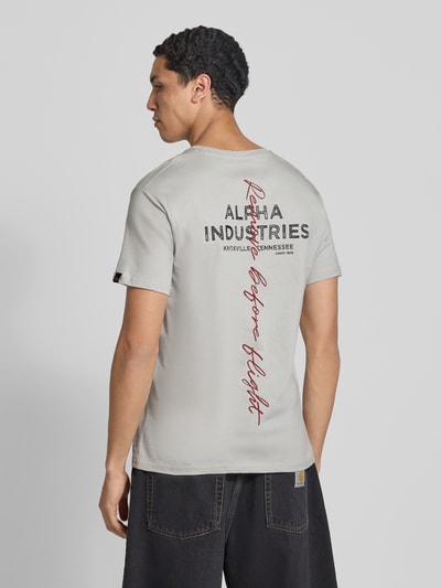 Alpha Industries T-shirt z nadrukiem z logo Jasnoszary 4