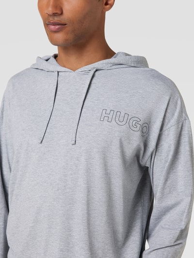 HUGO Hoodie mit Label-Print Modell 'Unite' Mittelgrau Melange 3