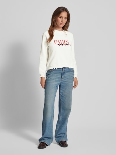 Rich & Royal Sweatshirt mit Statement-Print Offwhite 1