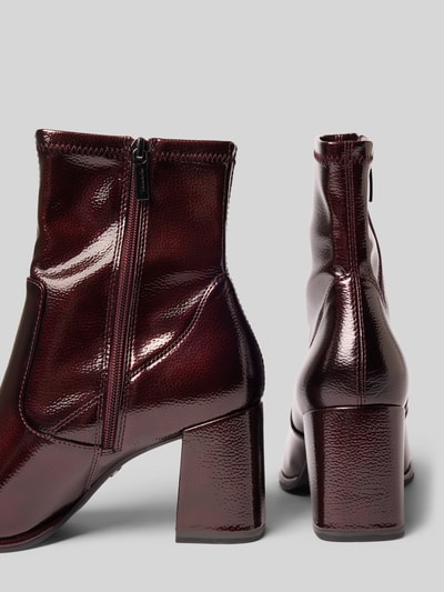 Tamaris Stiefeletten in Lackleder-Optik Bordeaux 2