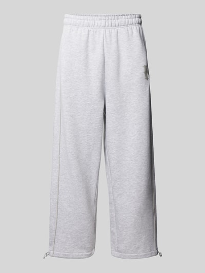 KARL KANI Wide Leg Sweatpants mit Label-Print Hellgrau Melange 1