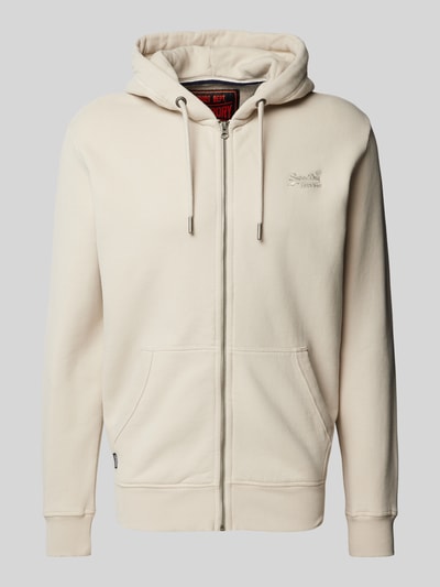 Superdry Sweatjacke mit Label-Stitching Hellgrau 2