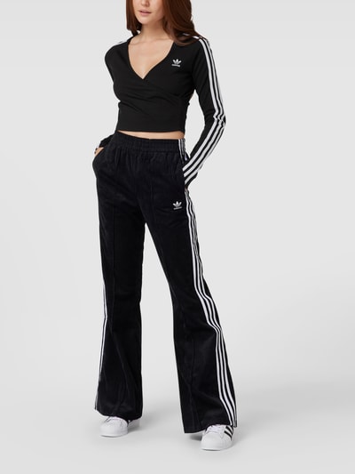 adidas Originals Bluzka z długim rękawem w stylu kopertowym Czarny 1