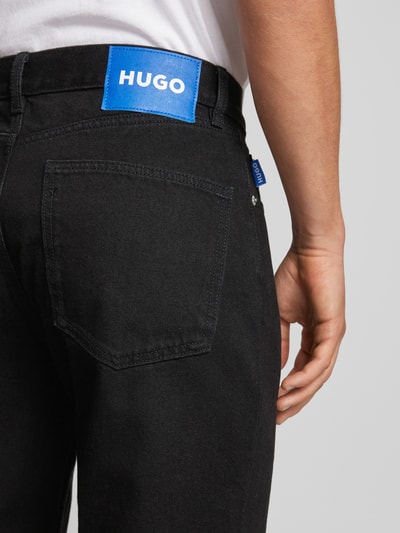 Hugo Blue Slim fit jeans in 5-pocketmodel, model 'Jonah' Zwart - 3