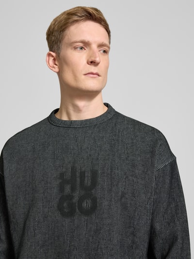 HUGO Sweatshirt mit Label-Print Modell 'Dinkam' Black 3