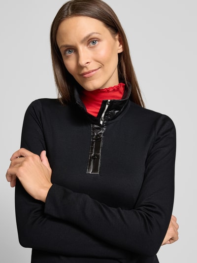 Marc Cain Longsleeve mit kurzer Druckknopfleiste Black 3