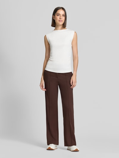 Christian Berg Woman wide fit broek van viscosemix Middenbruin - 1