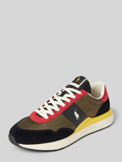 Polo Ralph Lauren Sneaker aus Leder-Mix Modell 'Train' Oliv 1