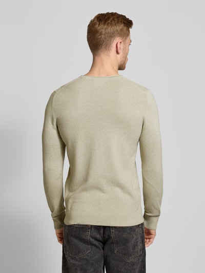 s.Oliver RED LABEL Regular Fit Strickpullover aus reiner Baumwolle mit Strukturmix Offwhite 5