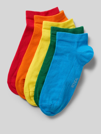 Productfoto, Sneakersokken uit katoenmix in 5-pack van MCNEAL, elastische boorden, label-stitching, in rood, oranje, geel, groen, blauw