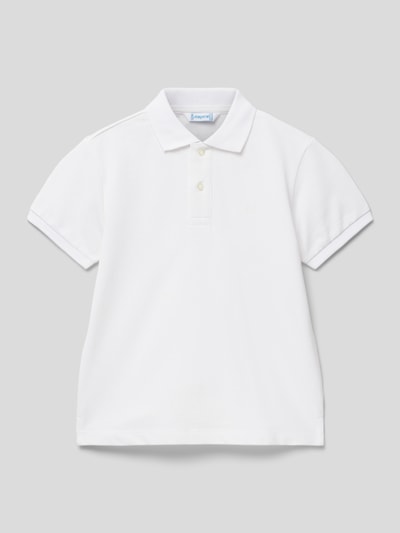 Mayoral Koszulka polo o kroju regular fit z krótką listwą guzikową Biały 1