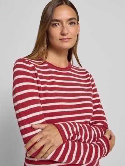 Tommy Hilfiger Slim Fit Strickpullover aus reiner Wolle Rot 3