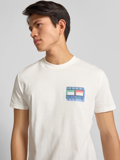 Tommy Jeans Regular Fit T-Shirt aus reiner Baumwolle Offwhite 3