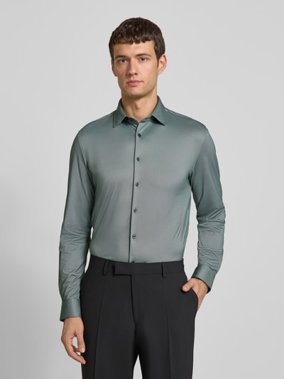 Jake*s Slim Fit Business-Hemd mit Kentkragen Dunkelgruen 4