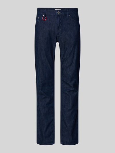 Produktfoto, Modern Fit Jeans mit Eingrifftaschen Modell 'Mitch' von JOOP! Jeans, bawełna z domieszką stretchu, krój modern fit, szczegóły z etykietą, szerokość w rozmiarze 32/32: 44 cm, długość nogawki wewnętrznej: 82 cm