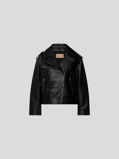 Yves Salomon Lederjacke mit Reverskragen Black 2