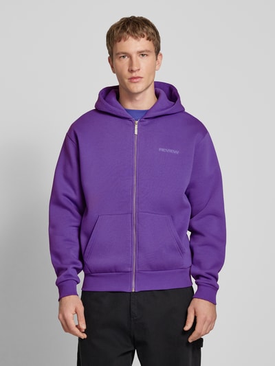 REVIEW Sweatjacke mit Label-Print Purple 4