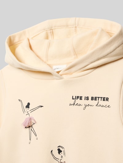 s.Oliver RED LABEL Regular Fit Hoodie aus Baumwoll-Mix  Offwhite 2