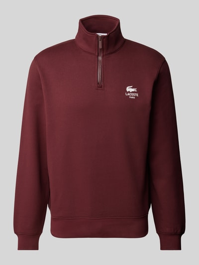 Lacoste Sweatshirt mit Stehkragen Modell 'HERITAGE' Bordeaux 1