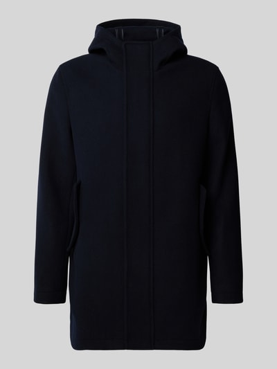 Manuel Ritz Wollen jas met opstaande kraag Marineblauw - 2