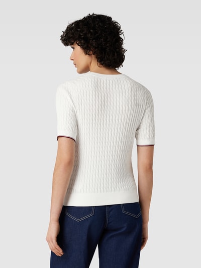 Tommy Hilfiger Strickshirt mit Zopfmuster Ecru 5