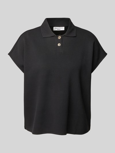 Marc O'Polo Denim Poloshirt met korte knoopsluiting Zwart - 2