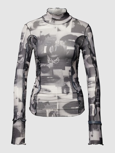HUGO Longsleeve mit Stehkragen Modell 'Deuphoria' Weiss 2