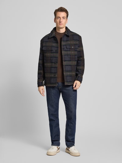 SELECTED HOMME Regular fit jack met wol, model 'MITCH' Marineblauw - 1