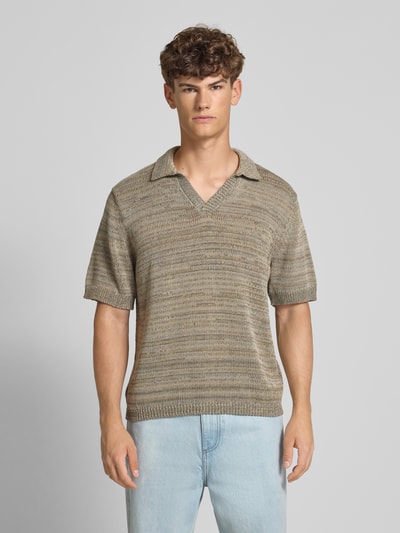 Jack & Jones Poloshirt in Strick-Optik Modell 'CANGGU' Beige 4