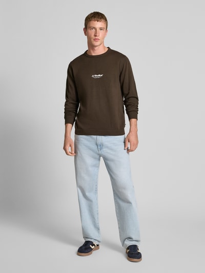 Jack & Jones Longsleeve met ronde hals Donkerbruin - 1