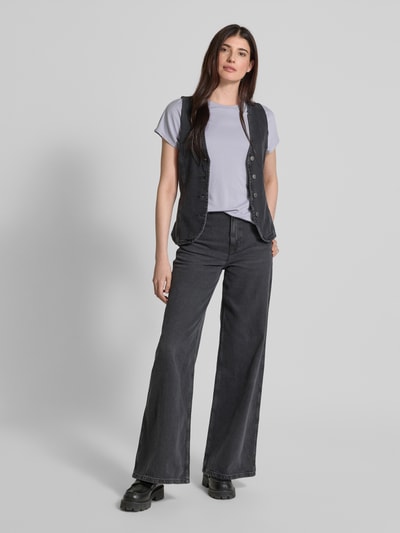 Jake*s Collection T-Shirt mit geripptem Rundhalsausschnitt Lavender 1