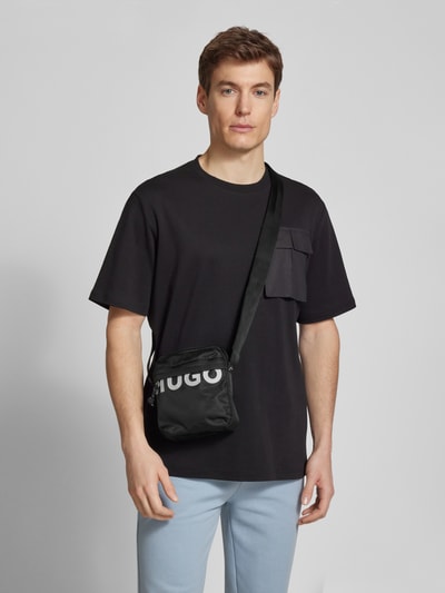 HUGO Umhängetasche mit Label-Print Modell 'Shaun' BLACK 1