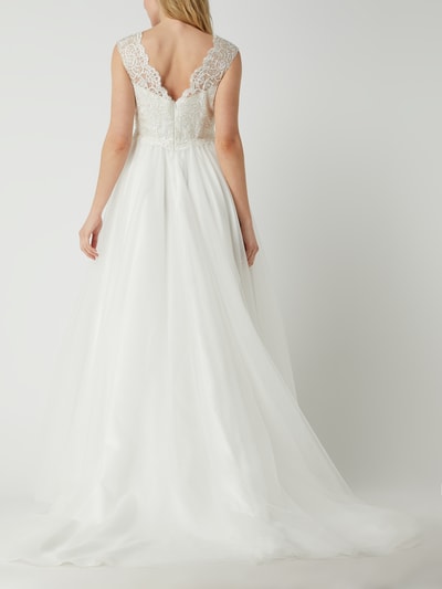 LUXUAR FASHION Umstandsbrautkleid aus Spitze und Tüll  Offwhite 4