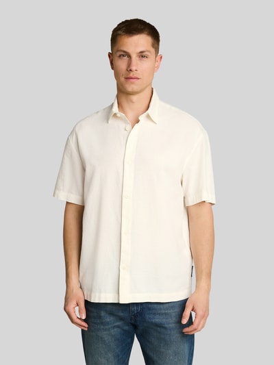 Tom Tailor Denim Loose Fit Freizeithemd aus reiner Baumwolle Weiss 4