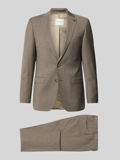 Produktfoto, Slim Fit Anzug aus Viskose-Mix von ROY ROBSON in Braun mit Reverskragen, 2-Knopf-Verschluss und Pattentaschen.