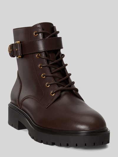 Lauren Ralph Lauren Schnürstiefel aus echtem Kalbsleder Modell 'ALLYSON' Dunkelbraun 1
