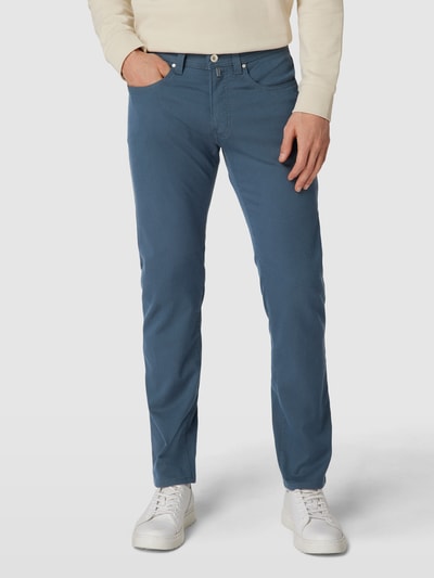 Pierre Cardin Broek met labeldetails, model 'Lyon' Blauw - 4