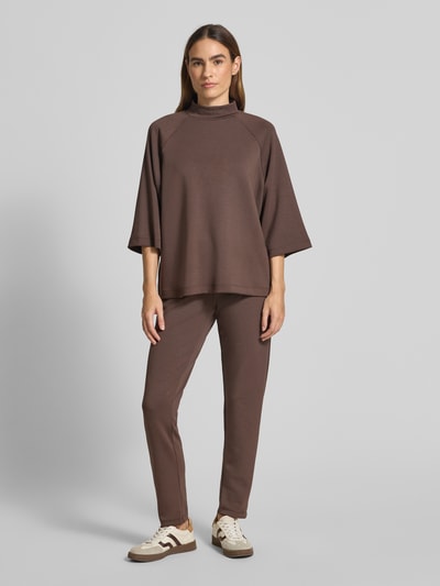 Soyaconcept Sweatshirt mit Stehkragen und 1/2-Arm Modell 'BANU' Schoko 1