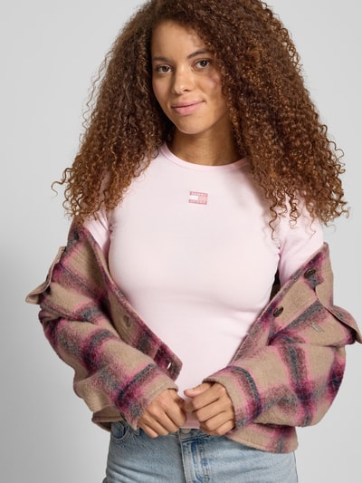 Tommy Jeans Slim fit shirt met lange mouwen van katoenmix Lichtroze - 3