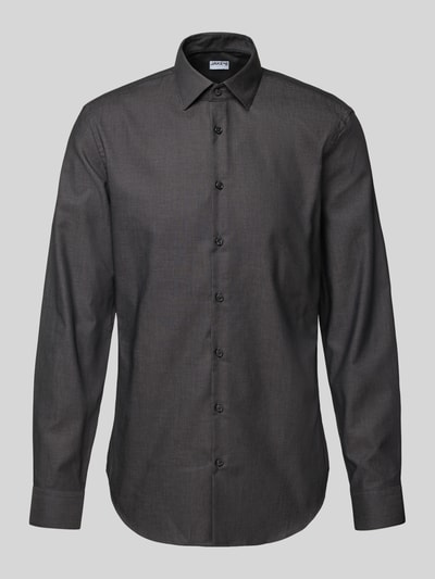 Jake*s Slim Fit Business-Hemd mit Knopfleiste Anthrazit 2