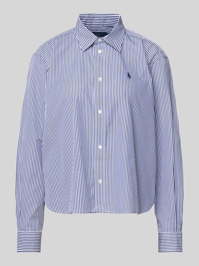 Polo Ralph Lauren Korte boxy fit overhemdblouse met logostitching Koningsblauw - 2